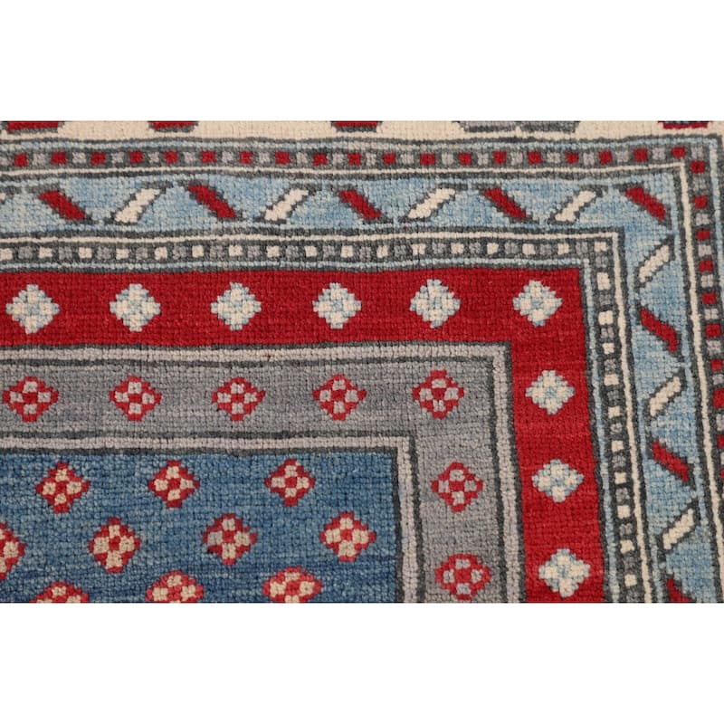 Kazak Oriental Area Rug Handmade Grey Traditional Wool Carpet - 4'11" x 6'9"