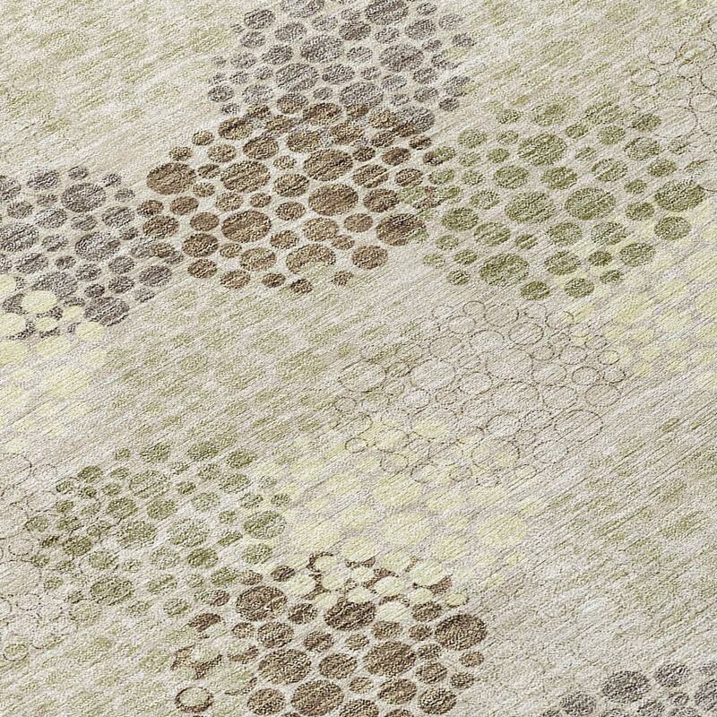 Machine Washable Indoor/ Outdoor Chantille Modern Bubbles Rug