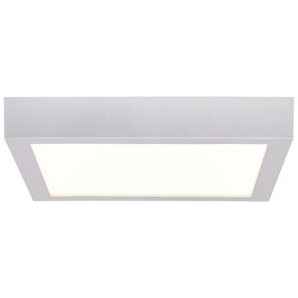 slide 2 of 7, Ulko Exterior 1-light Silver Medium Square LED Outdoor Flush Mount