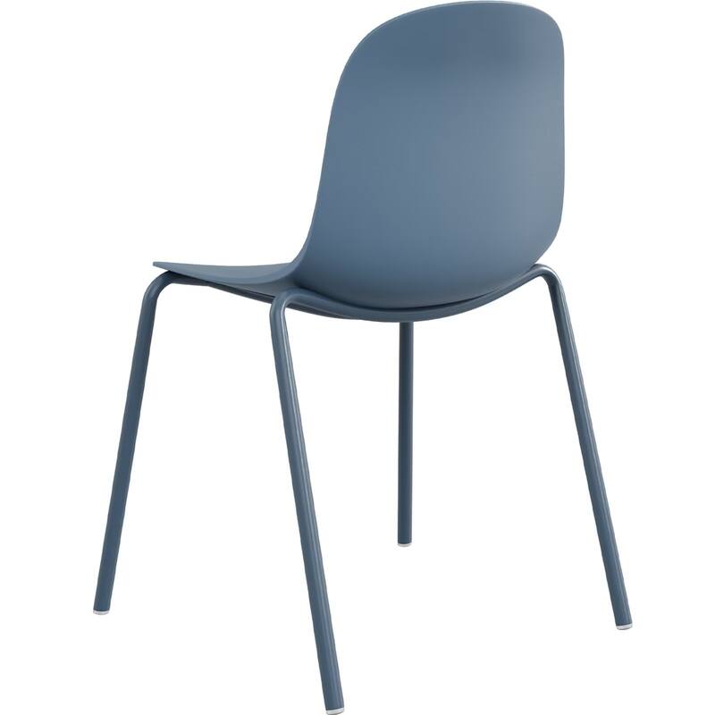 Modern Plastic Stackable Dining Chair with Metal Legs (Set of 4)