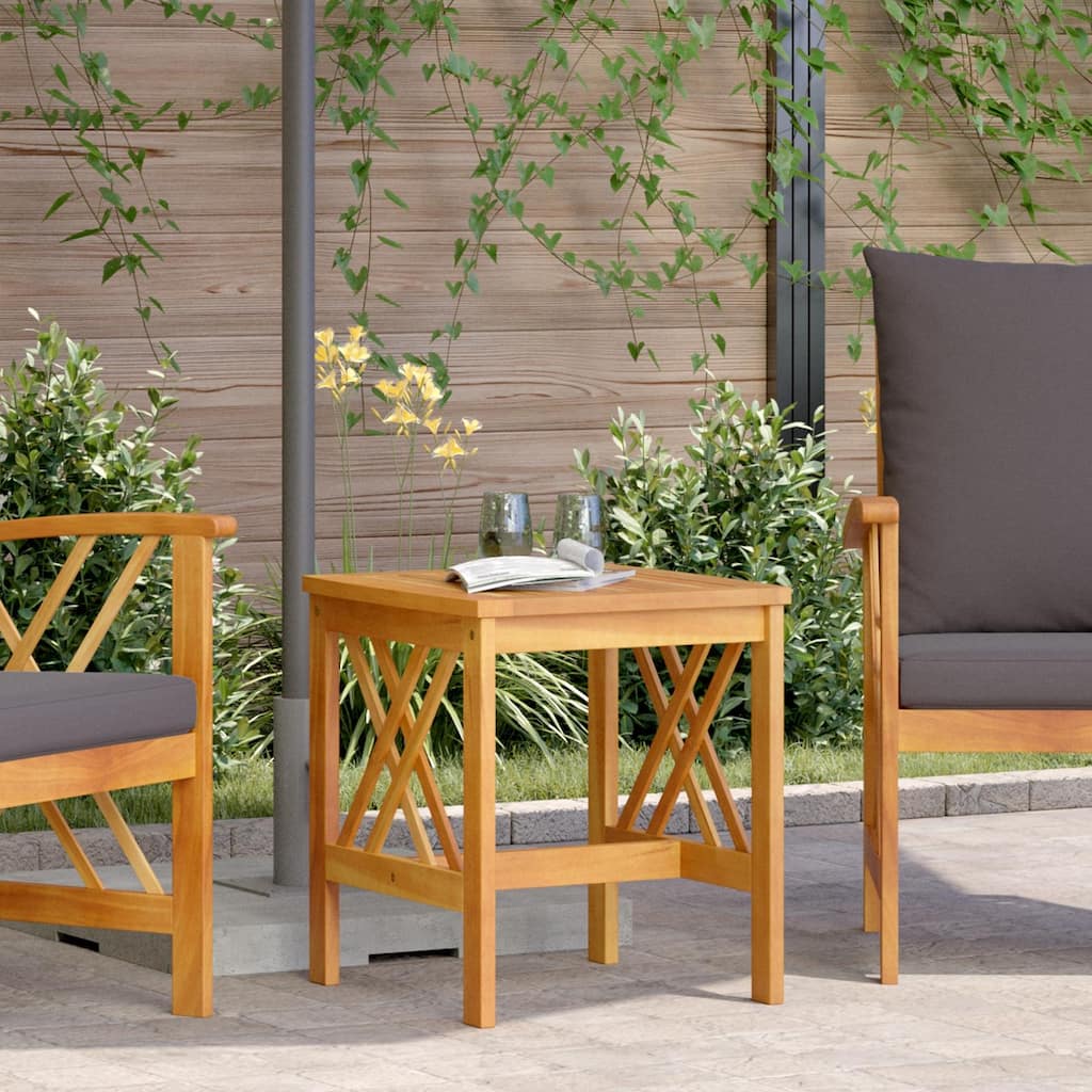 vidaXL Garden Side Table Brown 45x45x50 cm Solid Acacia Wood - 17.7 x 17.7 x 19.7