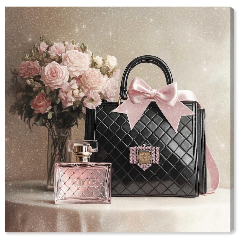 Delicate Purse and Perfume Canvas by Art Remedy, Gallery Wrapped - 20" x 20"