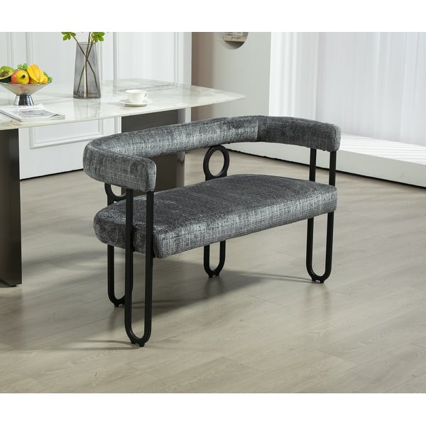Chenille/PU Upholstered Unique Design 2 Seater Loveseat Chair with Metal Legs for Living Room