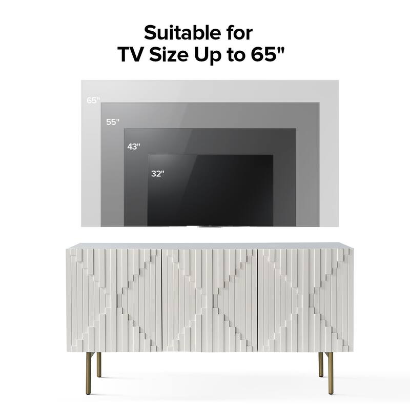 Reginald Modern 58" Wide Sideboard with Cable Management & Adjustable Feet by HULALA HOME