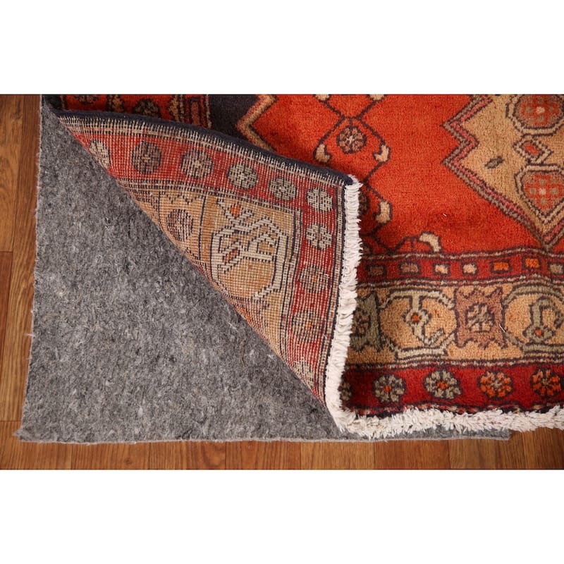 Geometric Zanjan Persian Vintage Area Rug Hand-knotted Wool Carpet - 4'11"x 12'11"