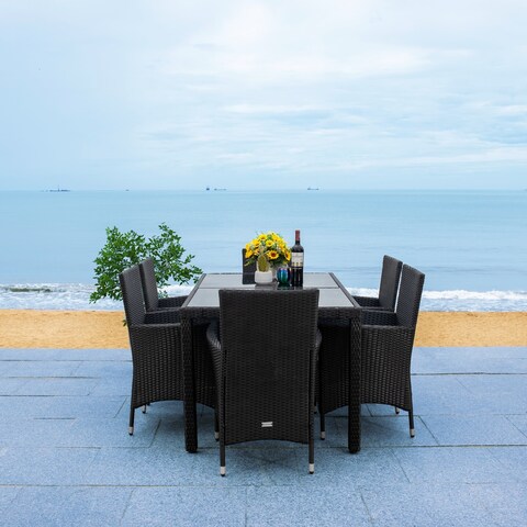 SAFAVIEH Outdoor Jolin 7-Piece Wicker Dining Set