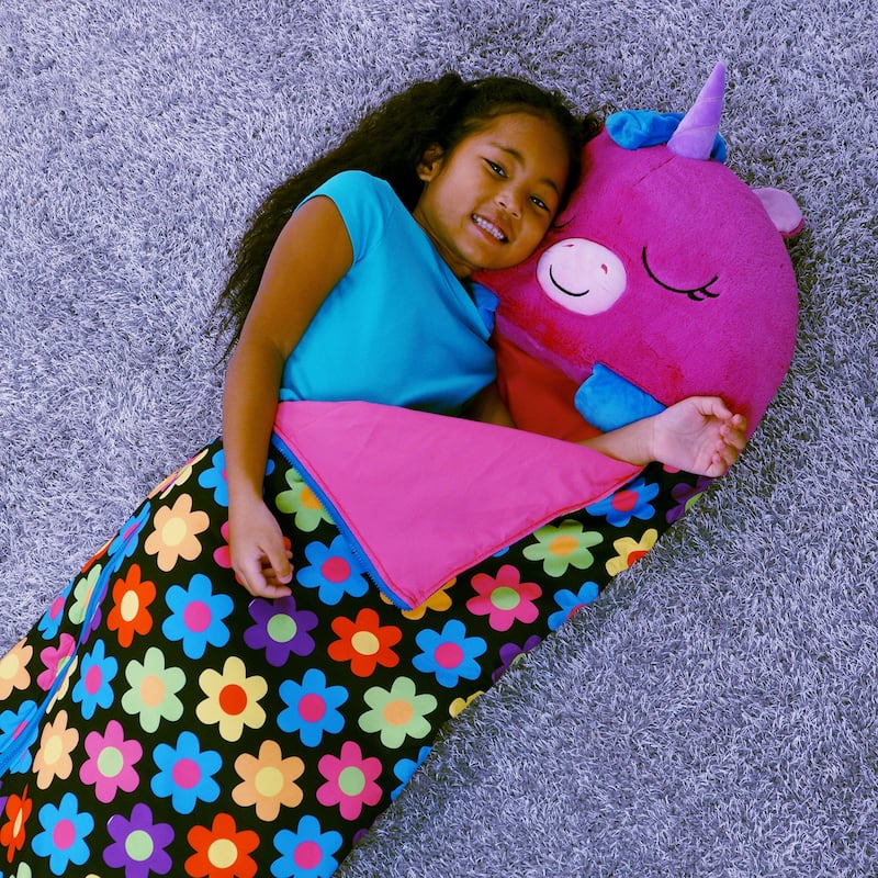 Happy Nappers: Pillow & Sleepy Sack: Large - Fiona The Purple Unicorn - 7+