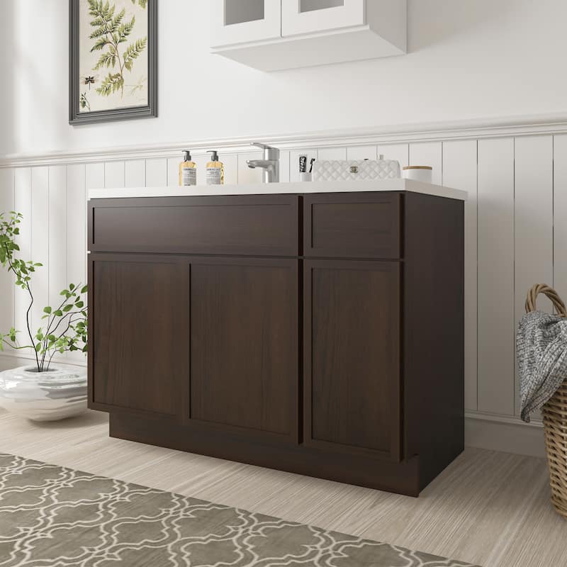 Vanity Art 45" Birch Freestanding Bathroom Vanity Cabinet without Top