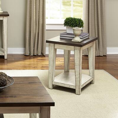 The Gray Barn Lancaster Weathered Bark with White Hang Up Chair Side Table
