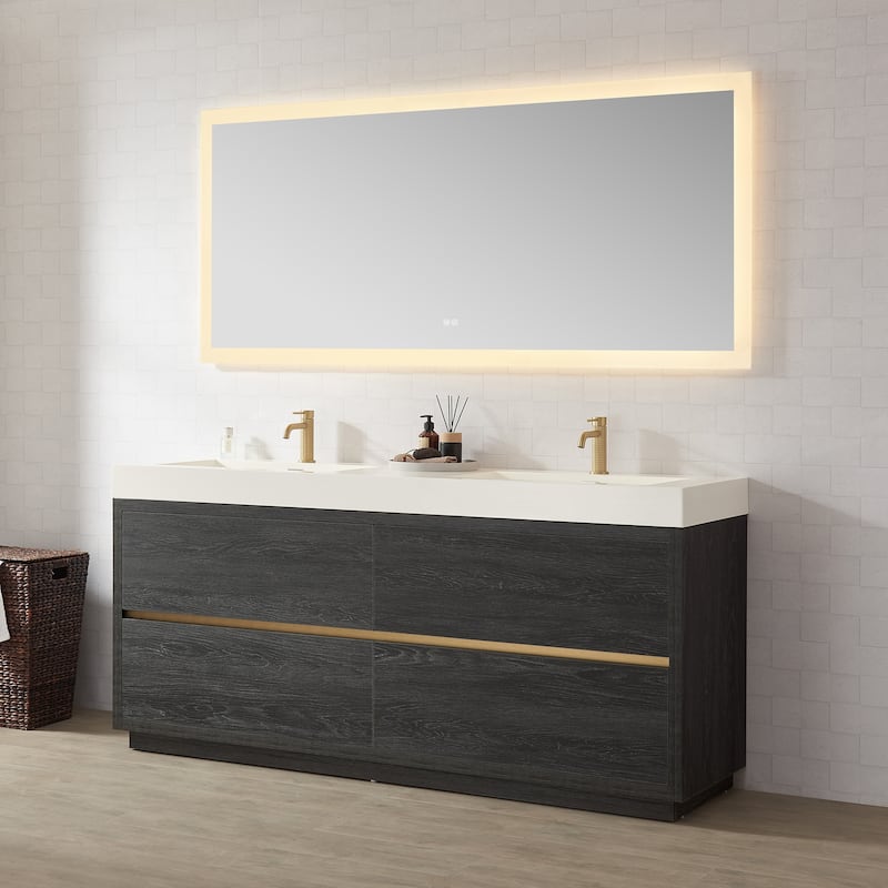 Huesca Bath Vanity with Composite Integral Sink Top and Mirror