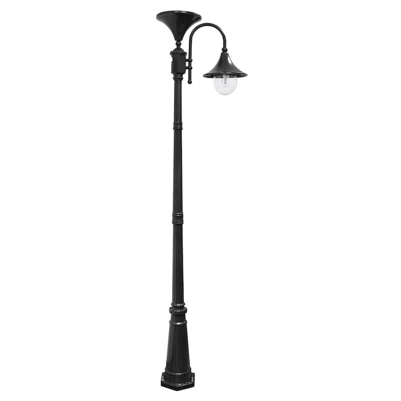 Everest 92 in. Black Modern LED Solar Landscape Lamp Post Light