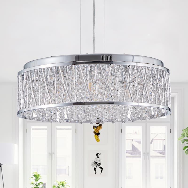 Modern Round Crystal Chandelier Ceiling Light for kitchen Island Dinning