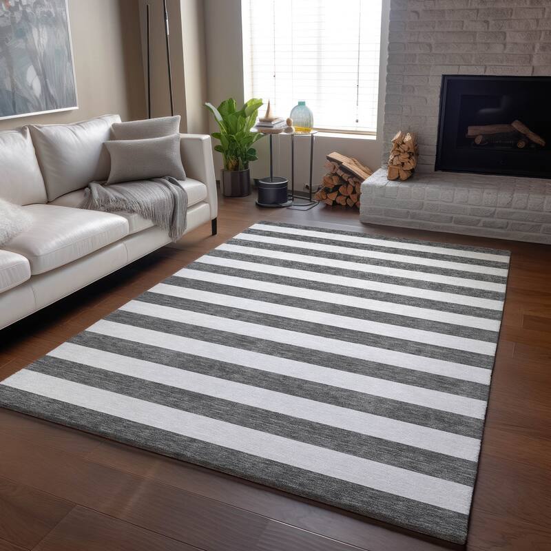 Premium Washable Super Soft Cabana Stripe Mayfield Rug