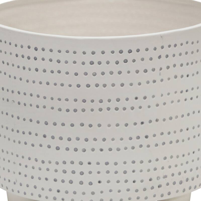 Sagebrook Home Indoor Outdoor Ceramic Textured Footed Planters Set of 2