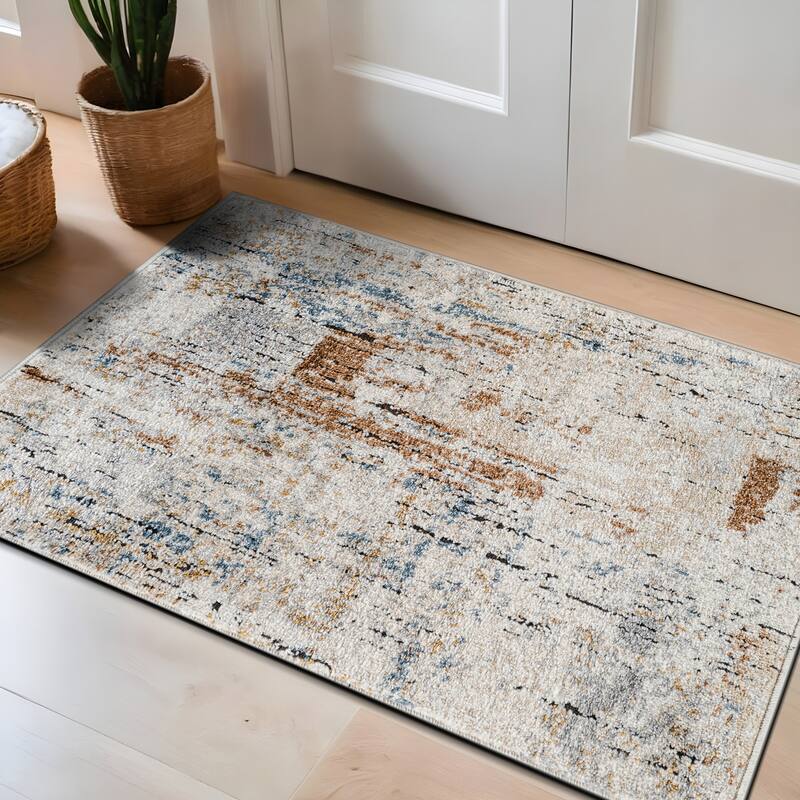 Multi-Tonal Rug for Living Room, Entryway, or Family Spaces - Easy to Clean and Comfortable Underfoot - 2' x 3'