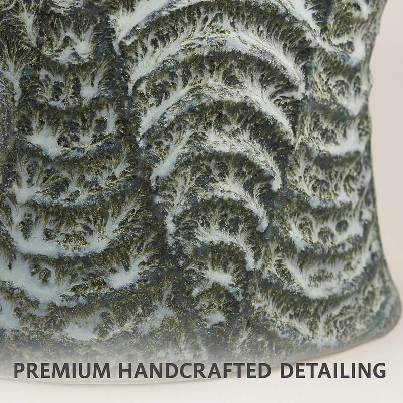 Set of Two Curved Cylinder Ceramic Vases Black and Gray Modern Home XL