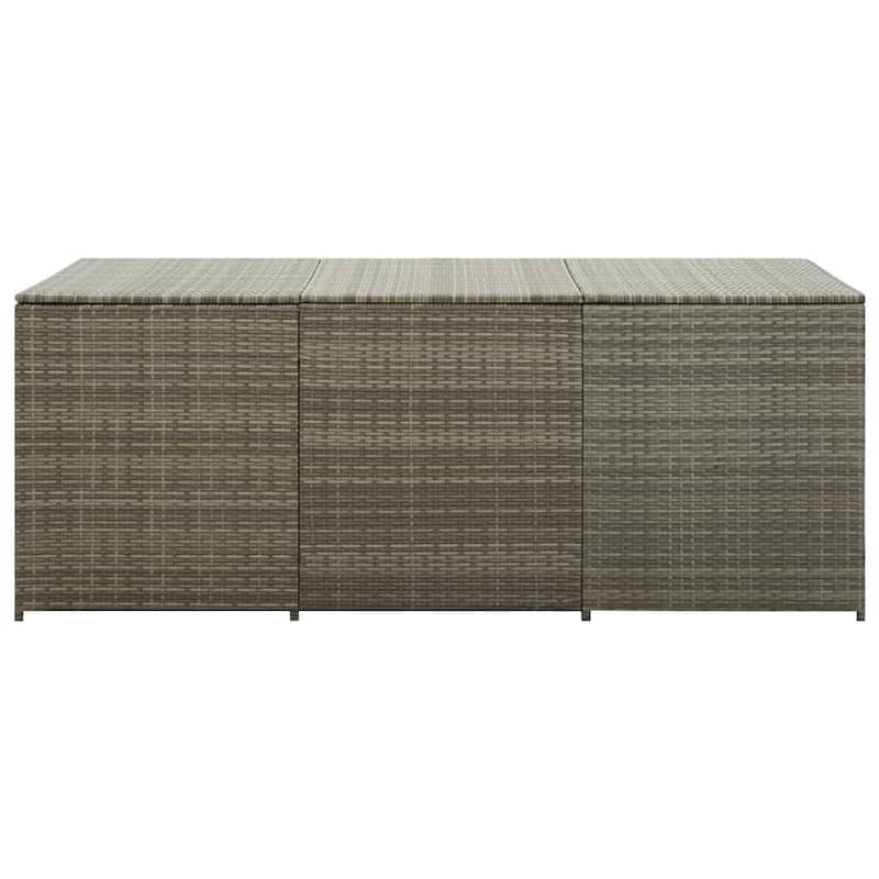 vidaXL Patio Storage Box Poly Rattan 70.9"x35.4"x27.6" Gray