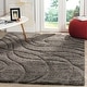 preview thumbnail 32 of 213, SAFAVIEH Florida Shag Sigtraud Abstract Waves 1.2-inch Thick Rug 11' x 15' - Grey - Rectangle