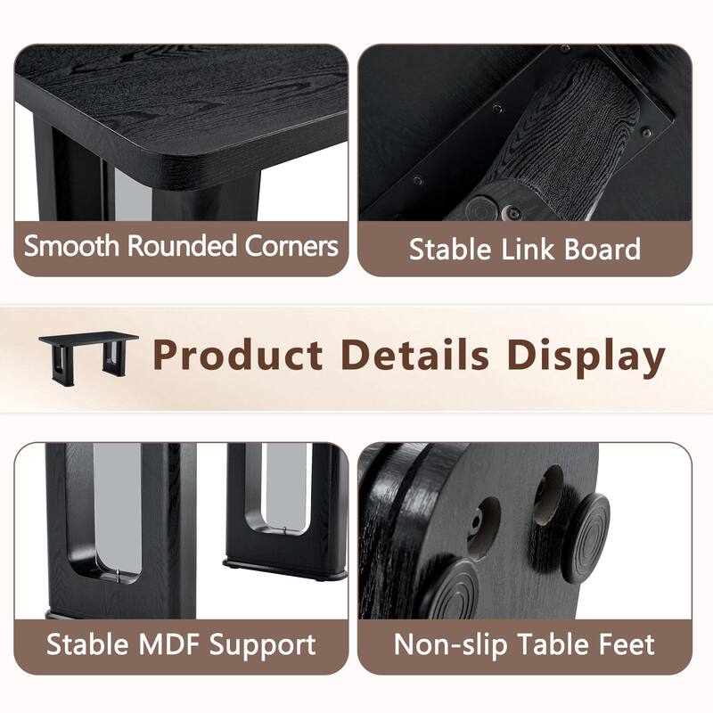 Set of 5 Piece Dining Table and Chair Set MDF Top Glass Insert PU Seat Buckle Backrest