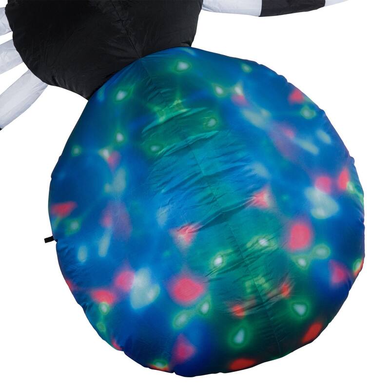 HOMCOM 5' Kaleidoscopic Strobe-Lit Giant Spider Halloween Decoration