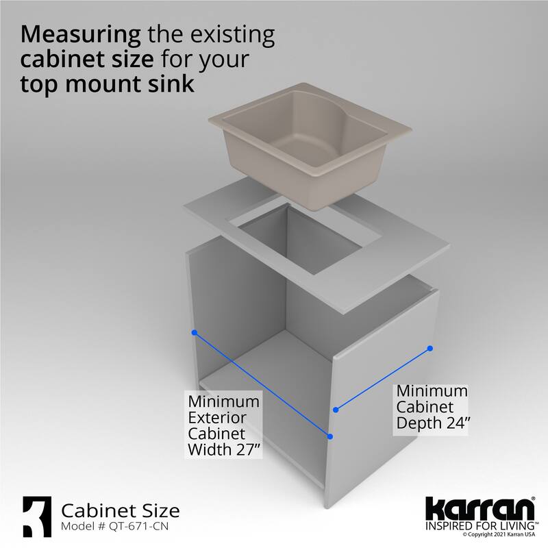 Karran Drop-in Quartz Single Bowl Kitchen Sink