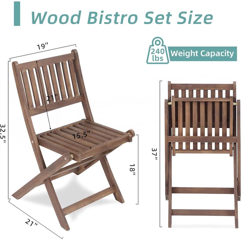 3-Piece Acacia Wood Bistro Set