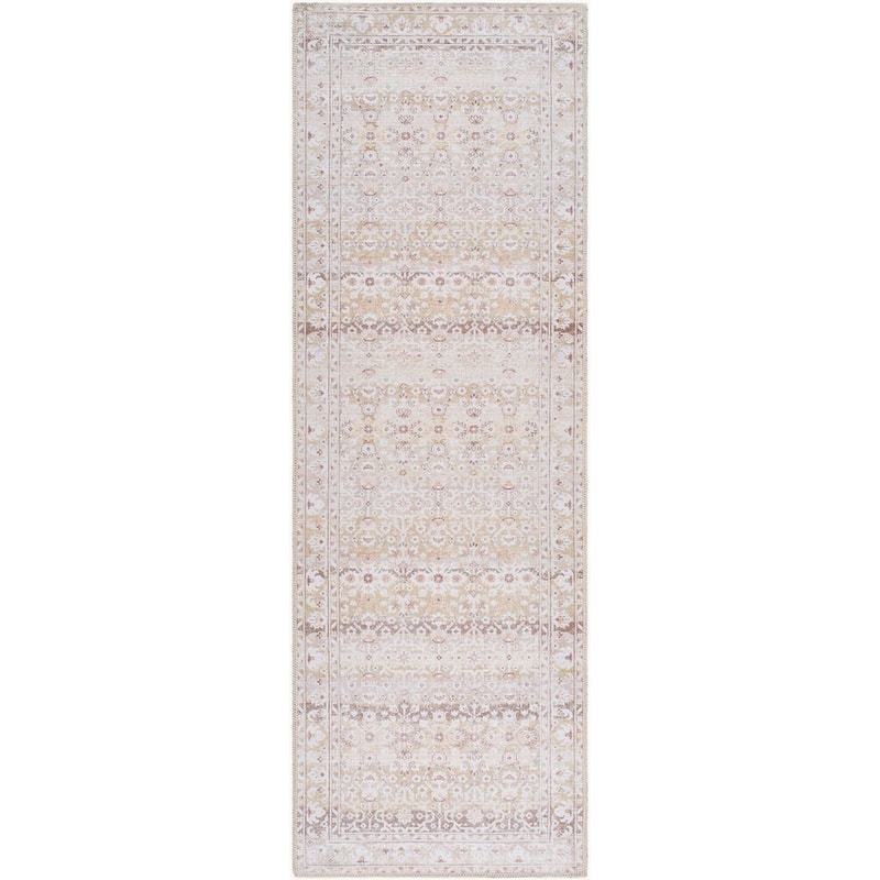 Livabliss Amelie Traditional Medallion Washable Area Rug - Taupe - 2' 7" x 7' 10" - Runner