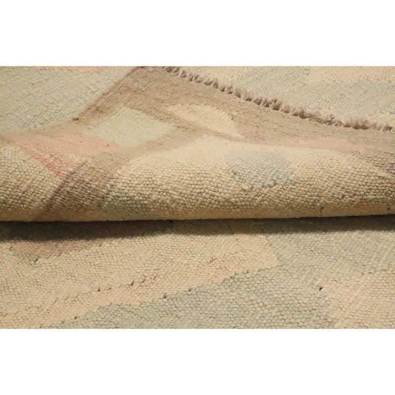 Hand Woven Oriental 100% Wool Carpet Southwestern Tribal Greys & Charcoal Kilim Area Rug - 5' 3'' X 3' 2''