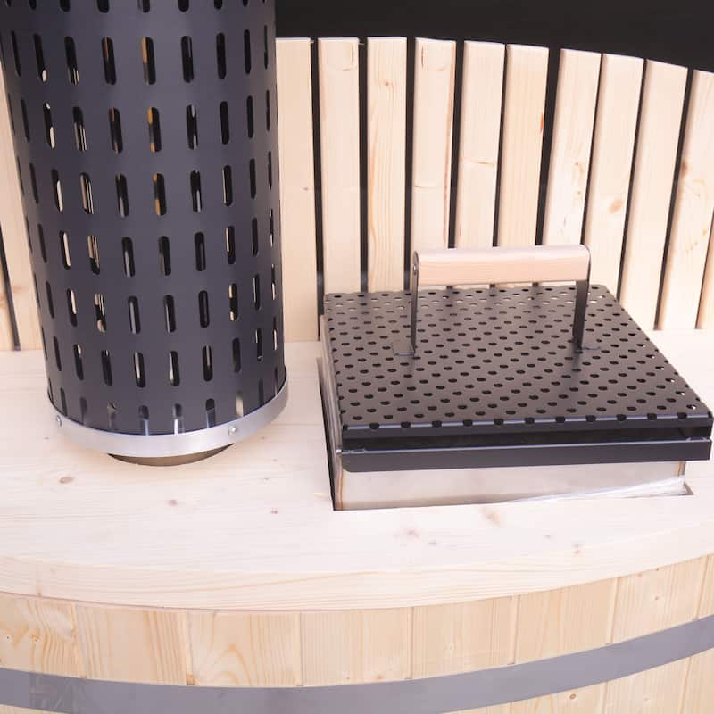 ALEKO Wood-Fired 4-5 Person Hot Tub and Ice Bath with Internal Stove Pine
