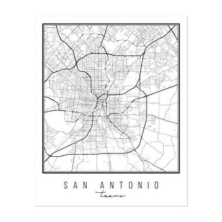 Texas San Antonio San Antonio Texas Street Map Maps Art Print/Poster ...