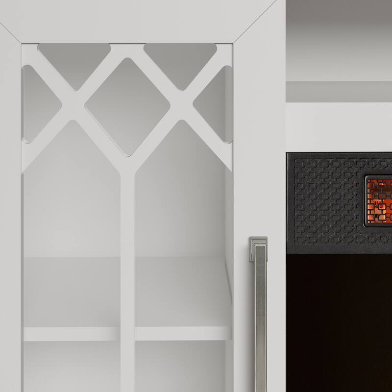 duraflame® Electric Fireplace Media Console for 65 Inch TVs with Glass Doors, Bright White