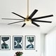 preview thumbnail 42 of 44, 65 Inch Black/White/Gold LED Ceiling Fan with Light Remote(8-Blade)