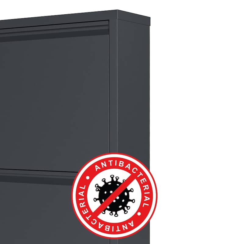Antibacterial 4 Tier metal shoe cabinet without holes