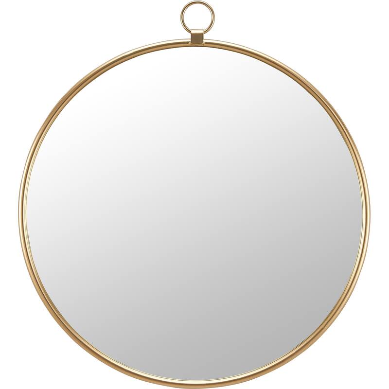 FirsTime & Co. Marshall Gold Round Mirror, American Crafted, Gold, Mirror, 32.5 x 1 x 36 in