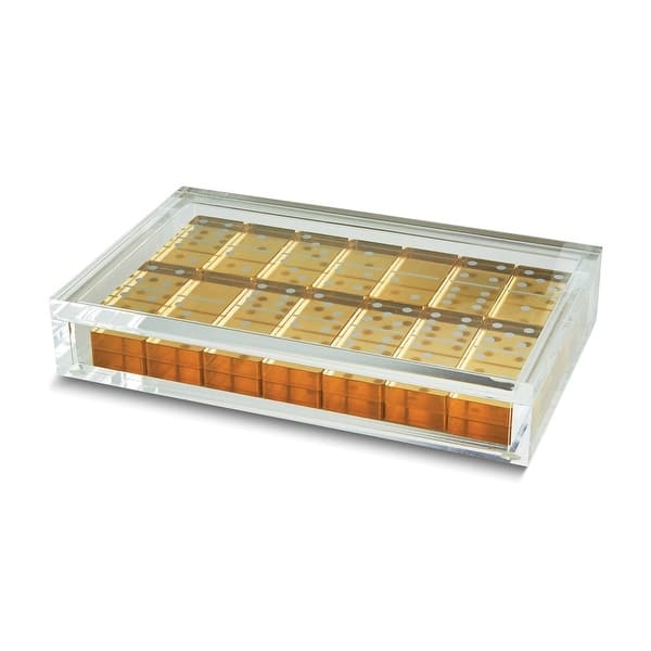 slide 1 of 1, Curata Lucite Gold Domino Set
