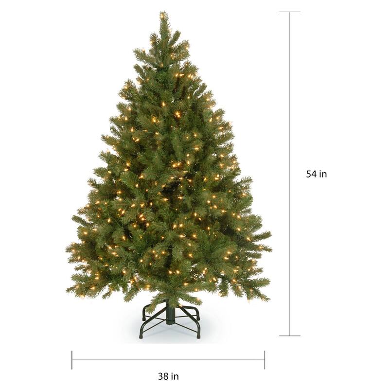 National Tree Company 4.5 ft.Feel-Real Down Swept Douglas Fir Hinged Tree w/ Clear Lights - 4.5 Foot