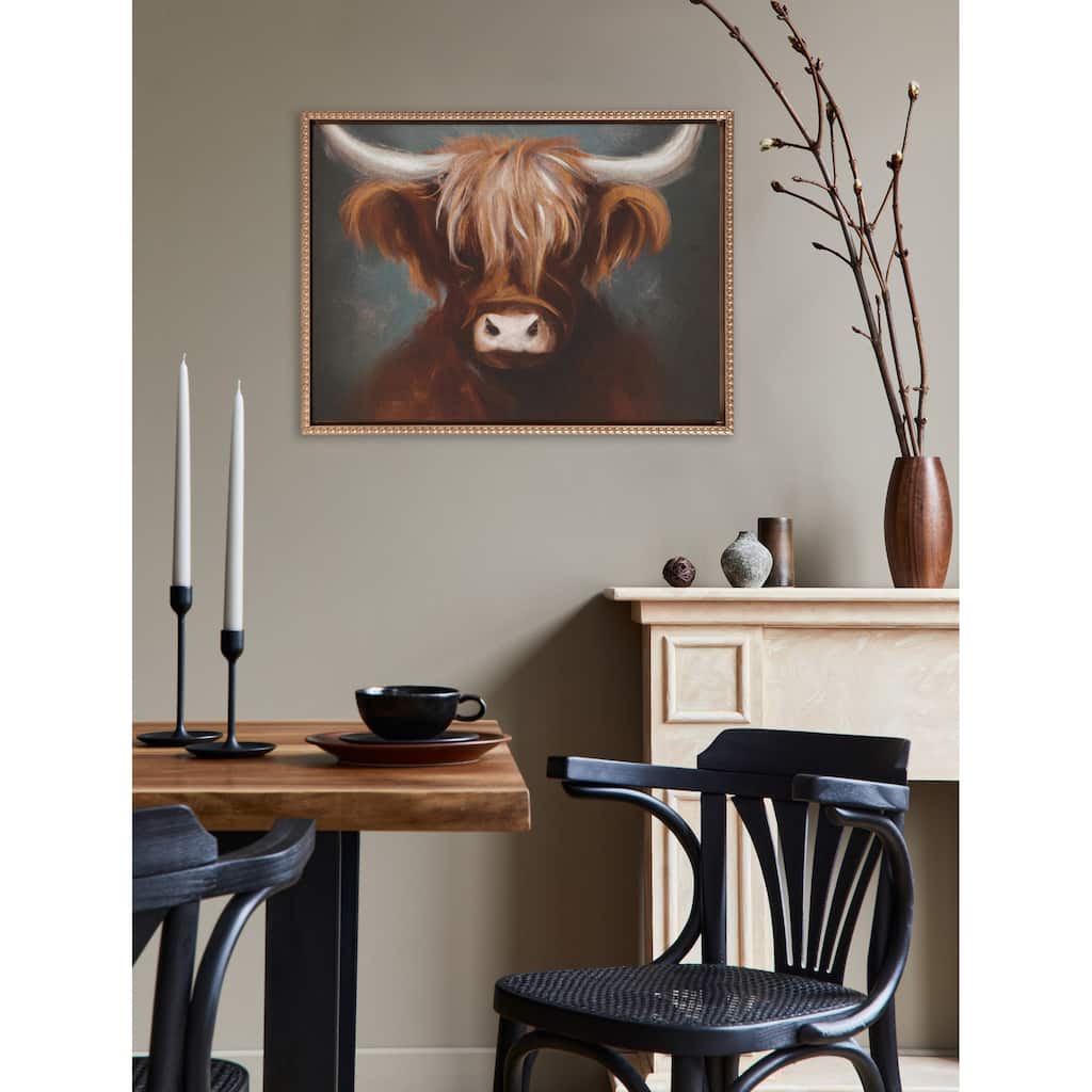 Kate and Laurel Sylvie Beaded Cow Canvas by The Creative Bunch Studio