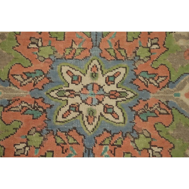 Hand Knotted Oriental 100% Wool Carpet Traditional Floral Beige & Ivories Tabriz Area Rug - 9' 11'' X 6' 7''