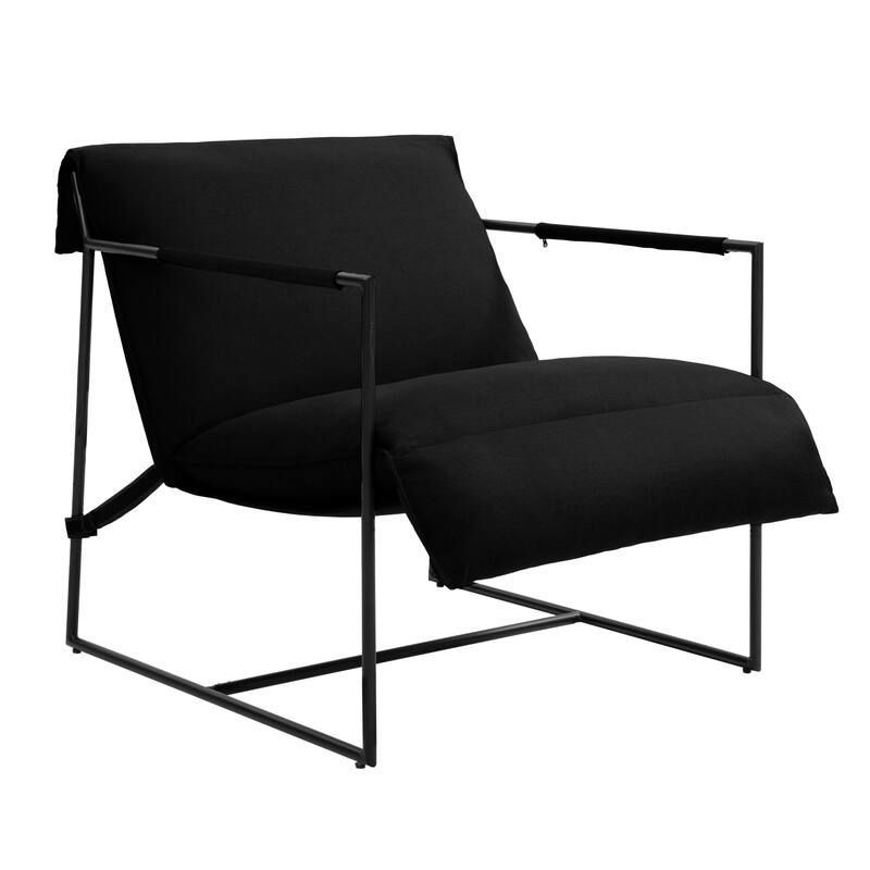 Fabric Armchair Metal Framed Sling Accent Chair