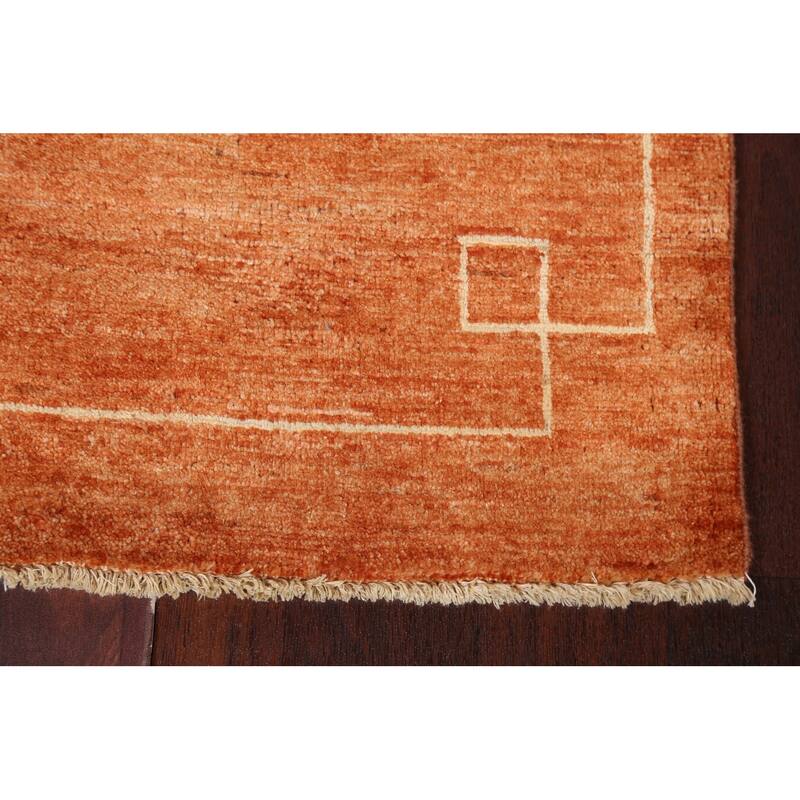 Bordered Gabbeh Kashkoli Oriental Wool Runner Rug Hand-knotted Carpet - 2'5" x 9'3"