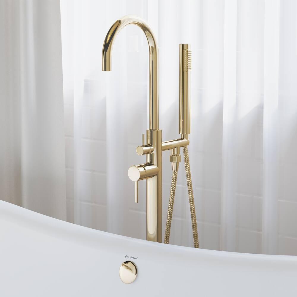Ivy Freestanding Bathtub Faucet in Brushed Gold