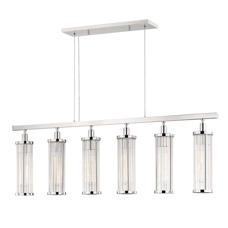 Hudson Valley Lighting Marley 6 Light 47" Wide Linear Chandelier - Polished Nickel
