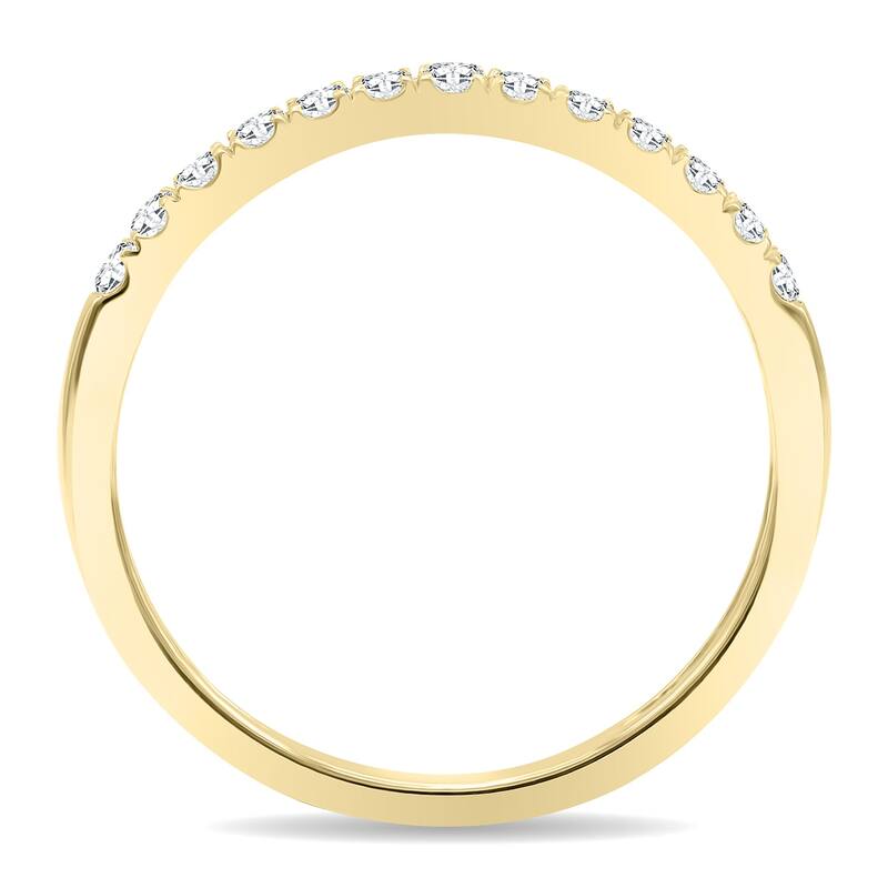 1/4 Carat TW 2MM Round Diamond Wedding Band in 10K Yellow Gold
