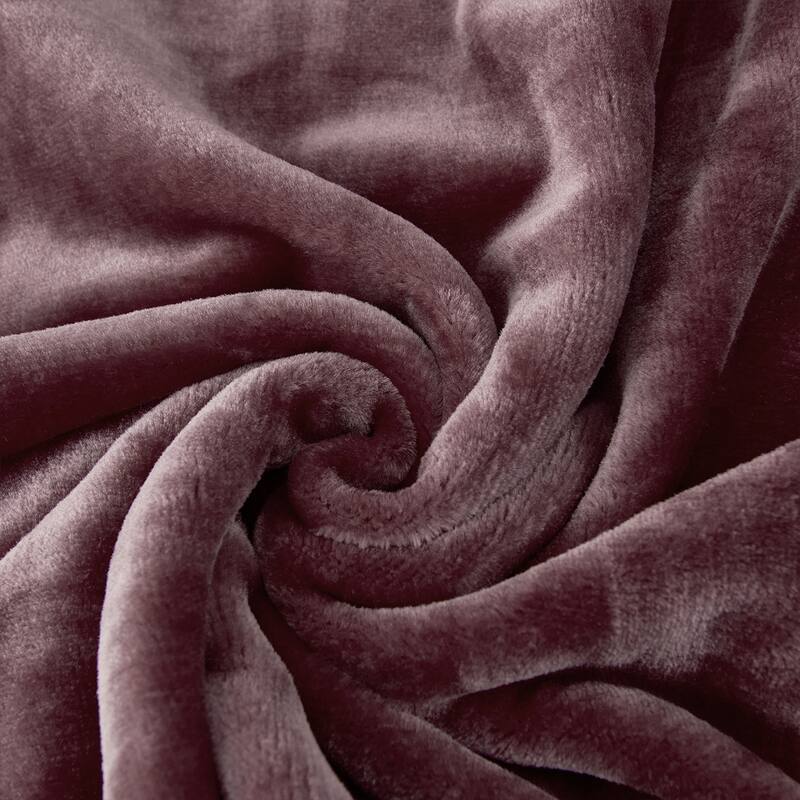 Thicken Reversible Solid Mink Fleece Blanket Fuzzy Cozy Bed Blanket for Couch Camping