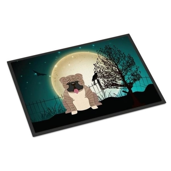 Carolines Treasures BB2316JMAT Halloween Scary English Bulldog Grey Brindle Indoor or Outdoor Mat 24 x 0.25 x 36 in.