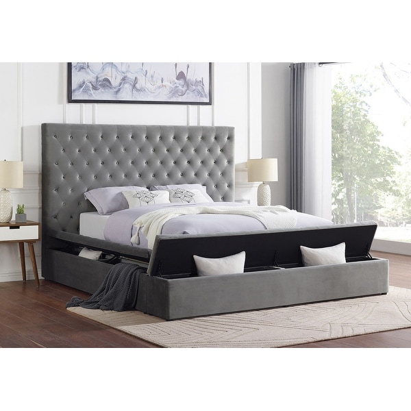 Upholstered high profile cheap platform bed
