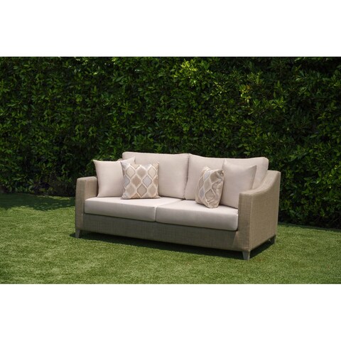 Abbyson Celeste Outdoor Beige Upholstered Sofa