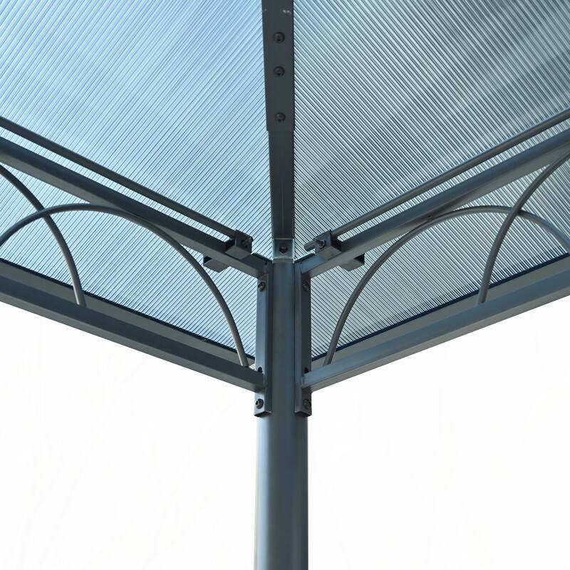 10'x10' Hardtop Outdoor Gazebo with Roof(Grey)