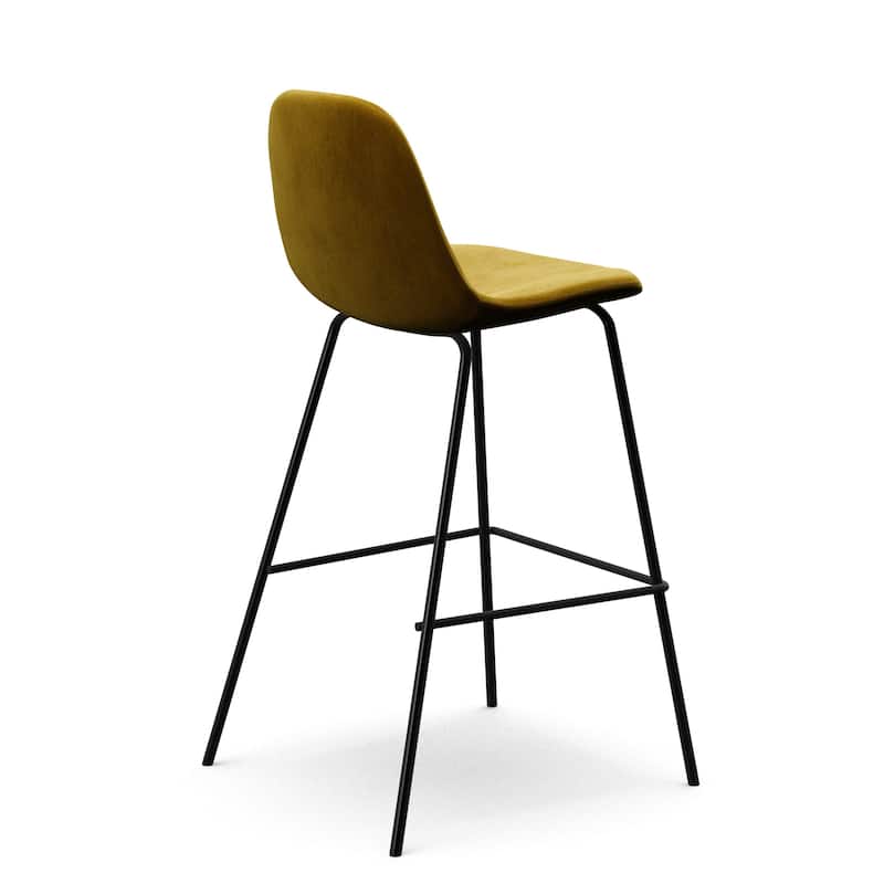 Maxine Velvet Counter Height Stools Black Legs (Set of 2)