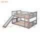 preview thumbnail 17 of 16, Full over Full Wood Bunk Bed with Ladder, Slide, and Full-Length Guardrail